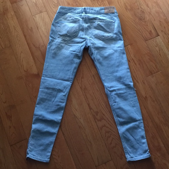 Light Blue Ripped Jeans with Zippered Calves - Picture 3 of 8